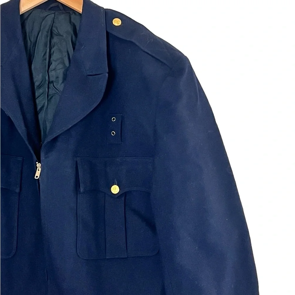Vintage 1971 Men’s Military Uniform Jacket wool zip front size large